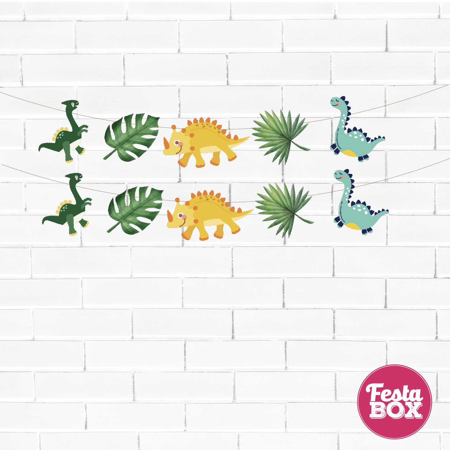 Background Banner for Birthday Party Decoration - Dinosaur Theme Option 2