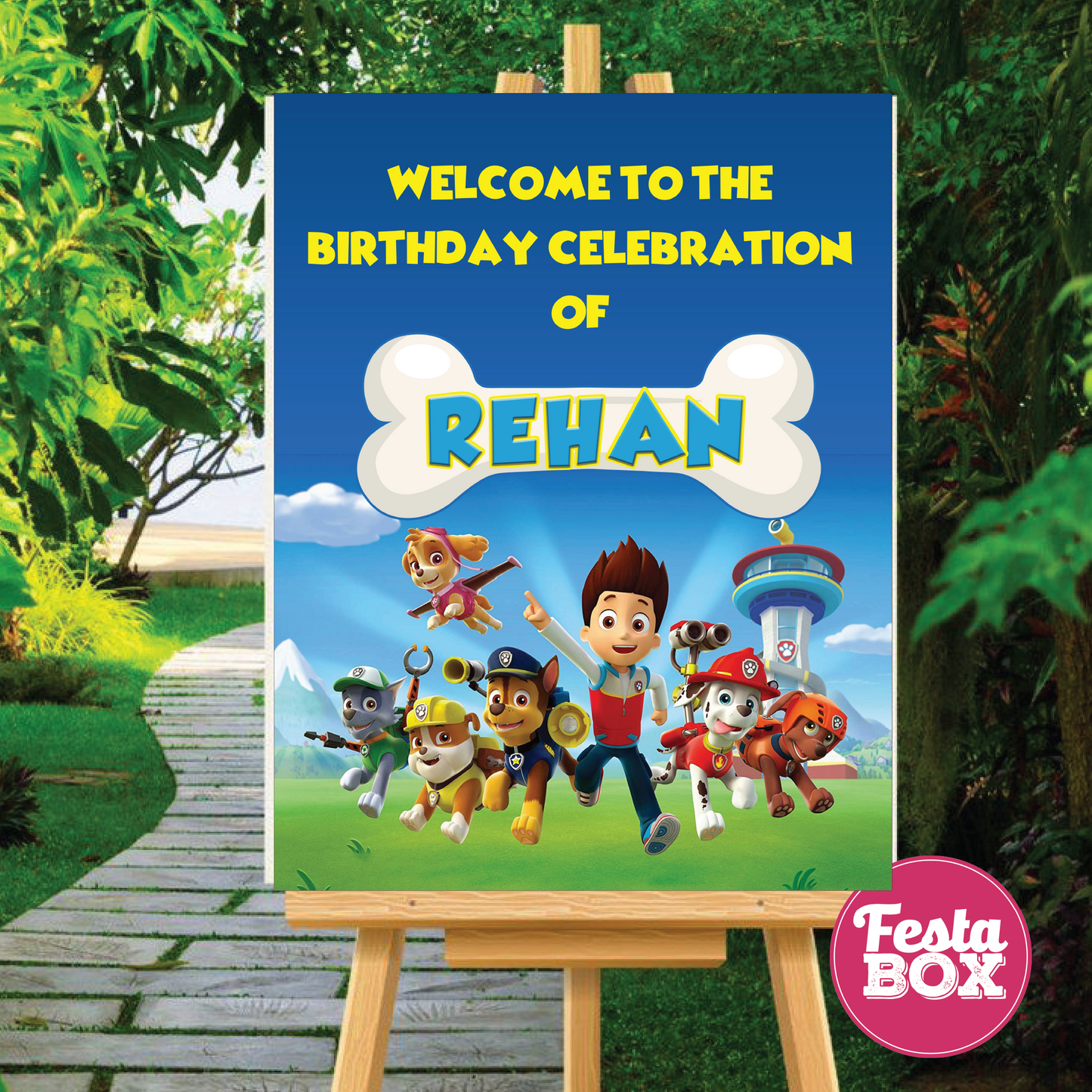 Welcome Sign for Birthday Party Decoration - Paw Patrol Theme