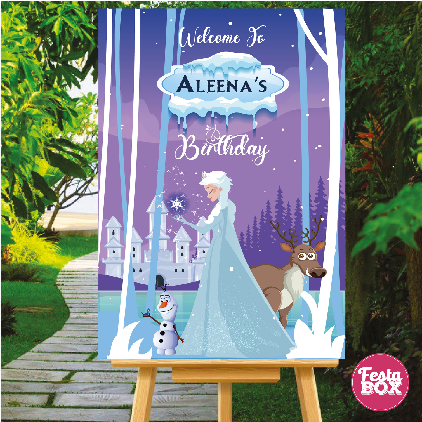 Welcome Sign for Birthday Party Decoration - Frozen Theme