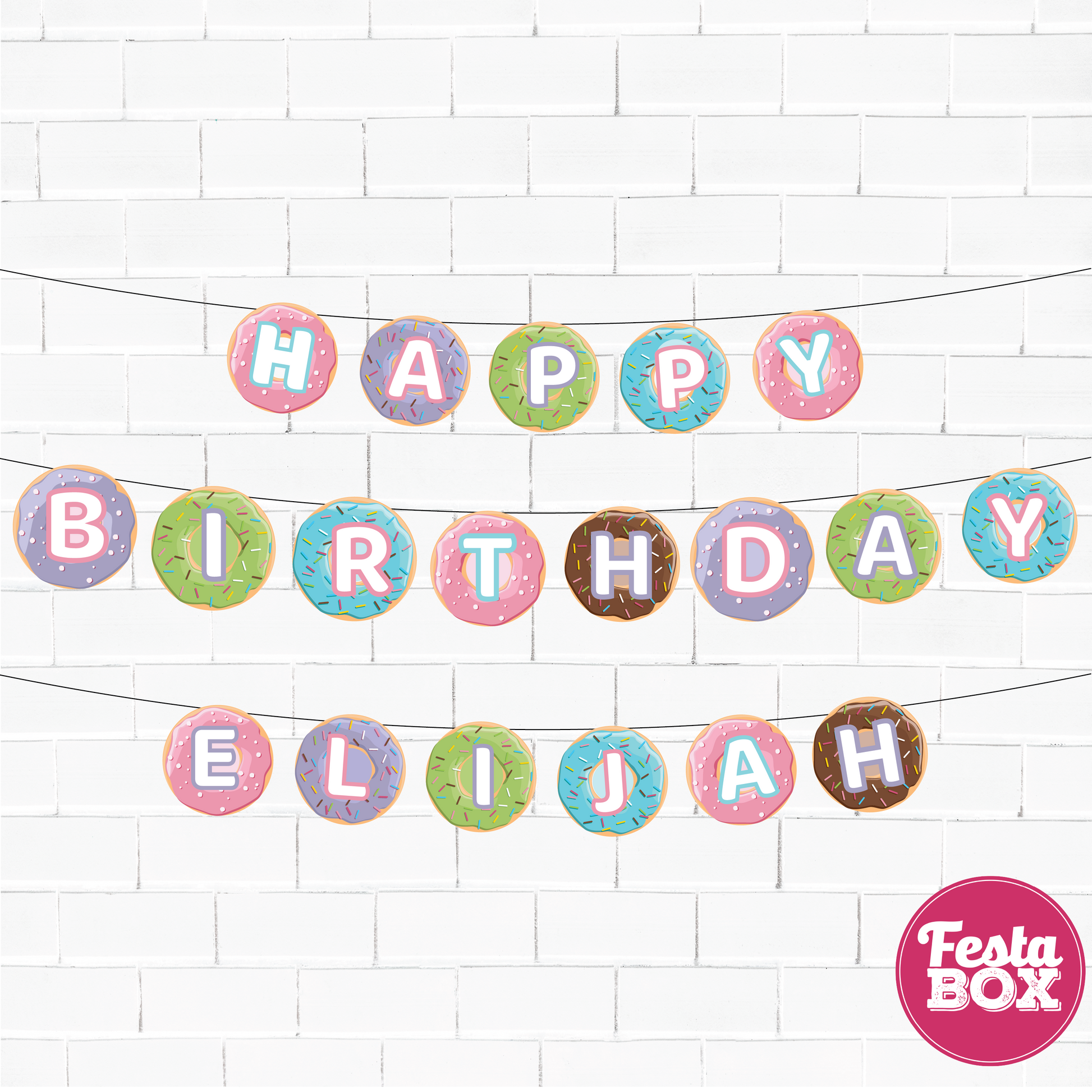 Happy birthday banner with name - Candyland Theme Option 1