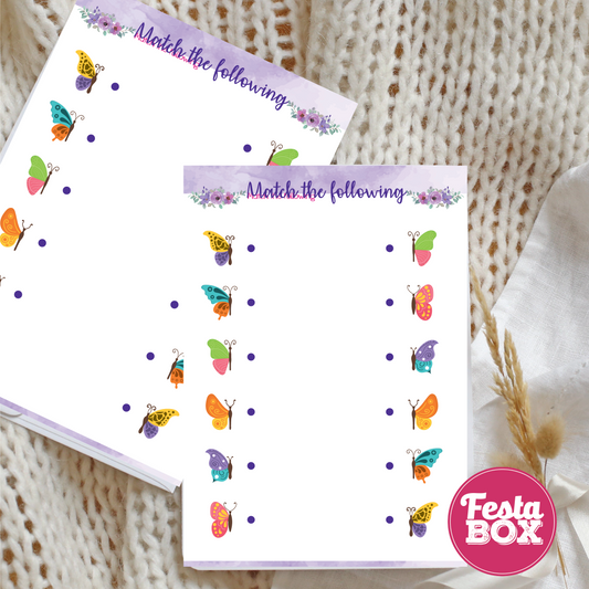 Birthday Game - Match the Following - Butterfly Theme (Set of 6)