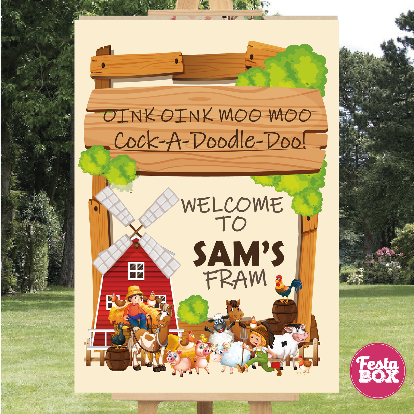 Welcome Sign for Birthday Party Decoration - Farm Theme