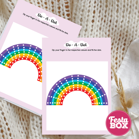 Birthday Game - Do a dot - Rainbow Theme (Set of 6)