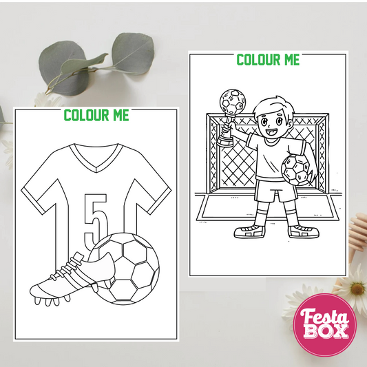 Birthday Game - Colouring Sheet (2 per set) - Football Theme (Set of 6)