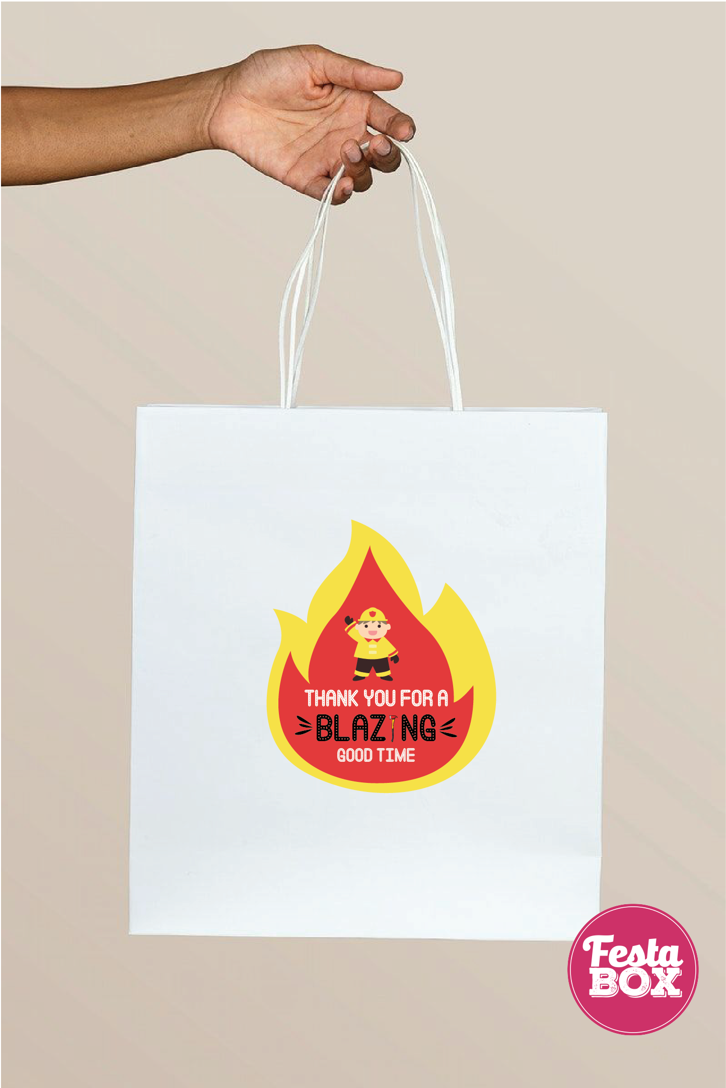 Return Gift Bags for Birthday Party - Firetruck Theme - Option 2
