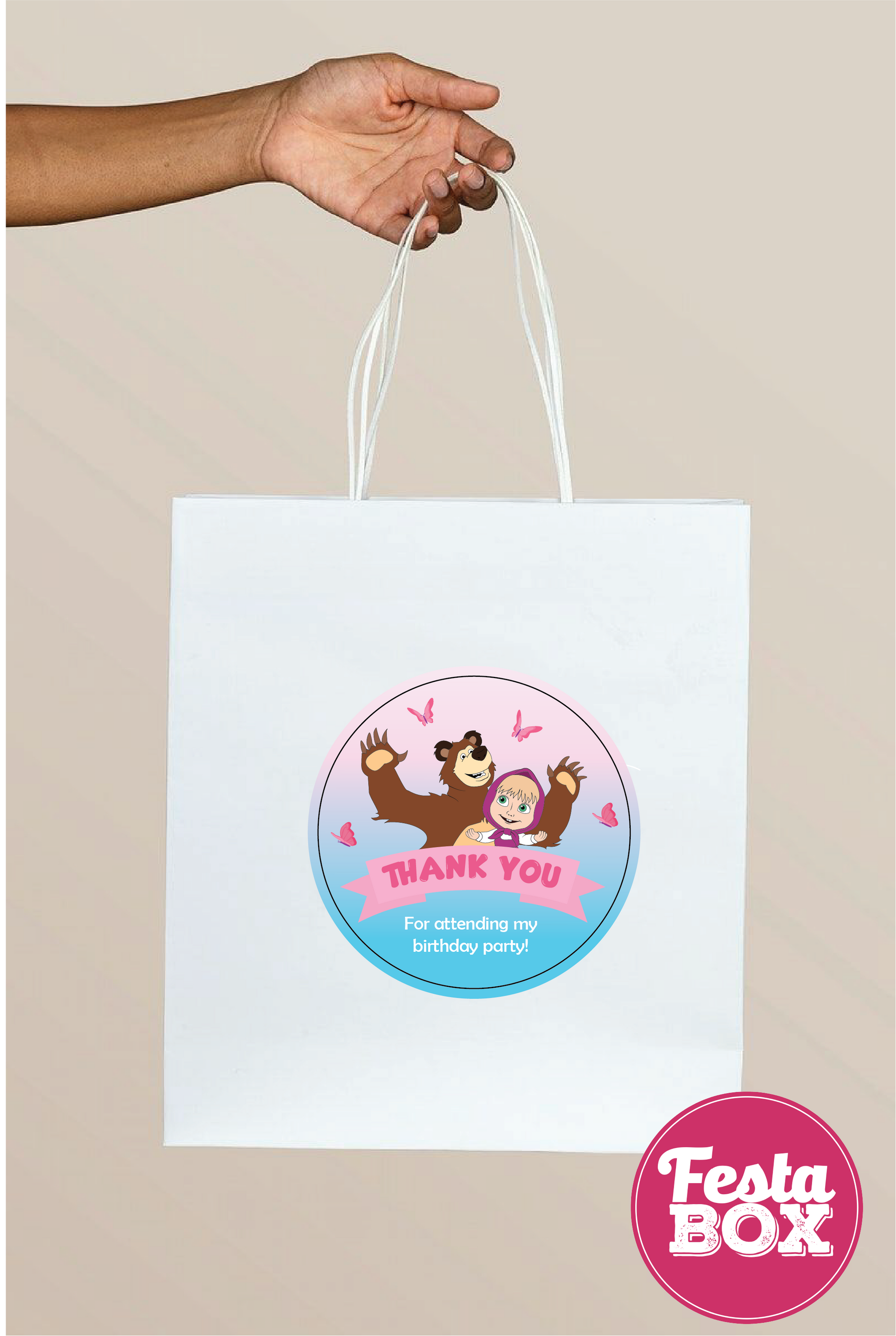 Return Gift Bags for Birthday Party - Masha and Bear Theme - Option 2