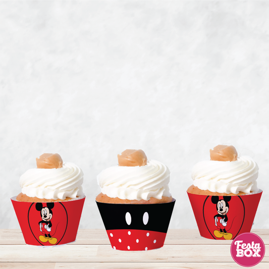 Cupcake Wrappers for Birthday Party Decoration - Mickey Mouse Theme (Set of 6) - Assorted