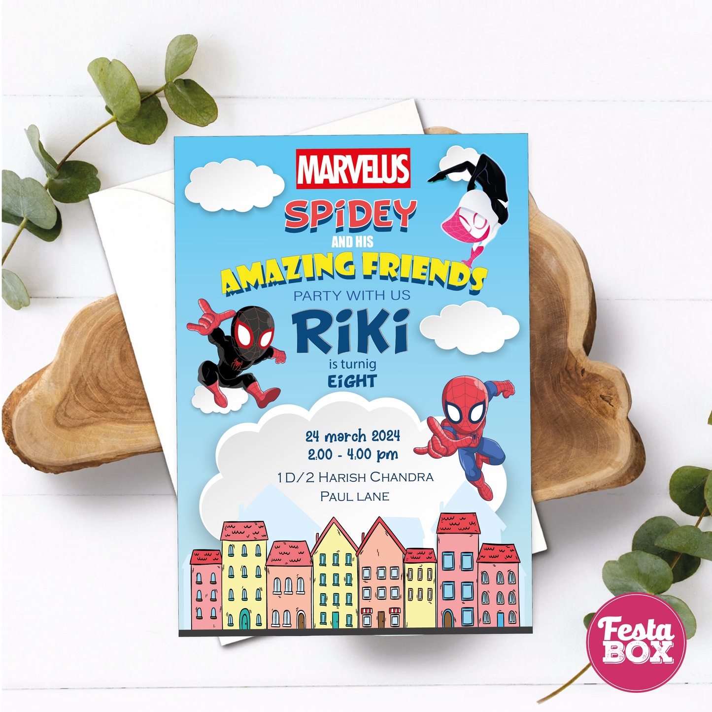 e-Invite for Birthday Party - Spiderman Theme - Option 2