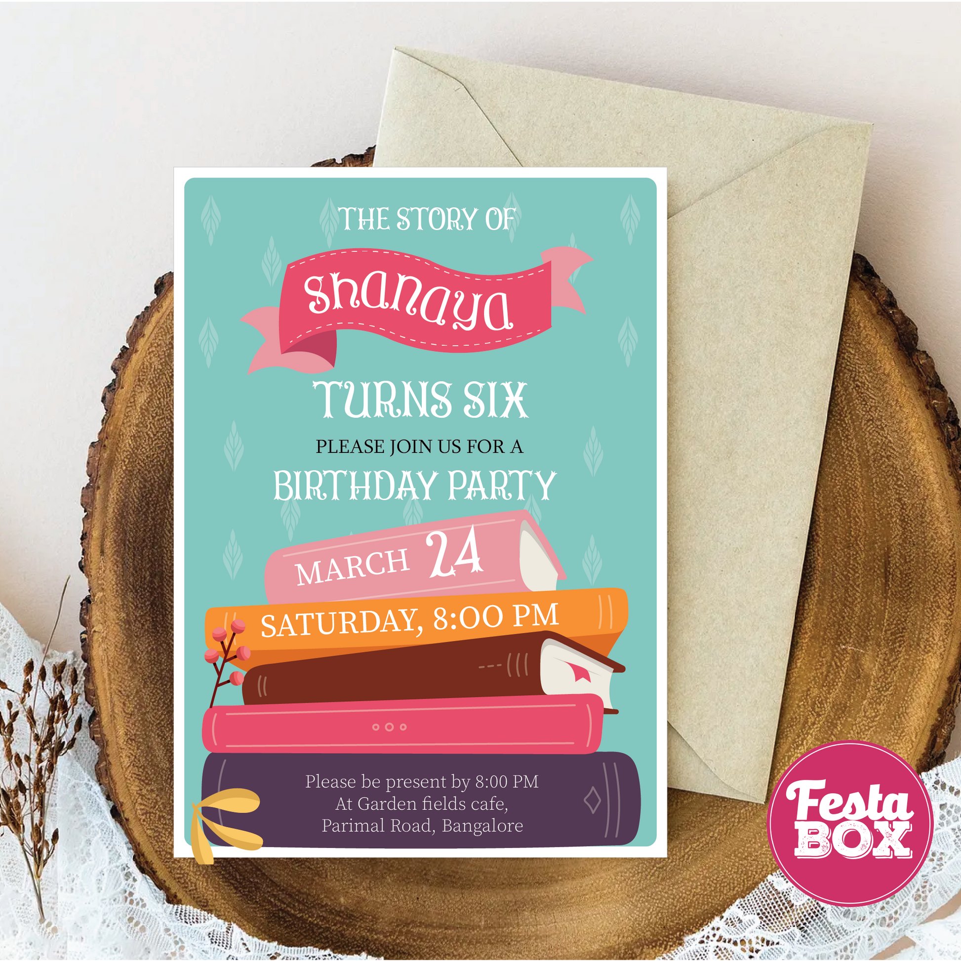 e-Invite for Birthday Party - Book Theme - Option 2