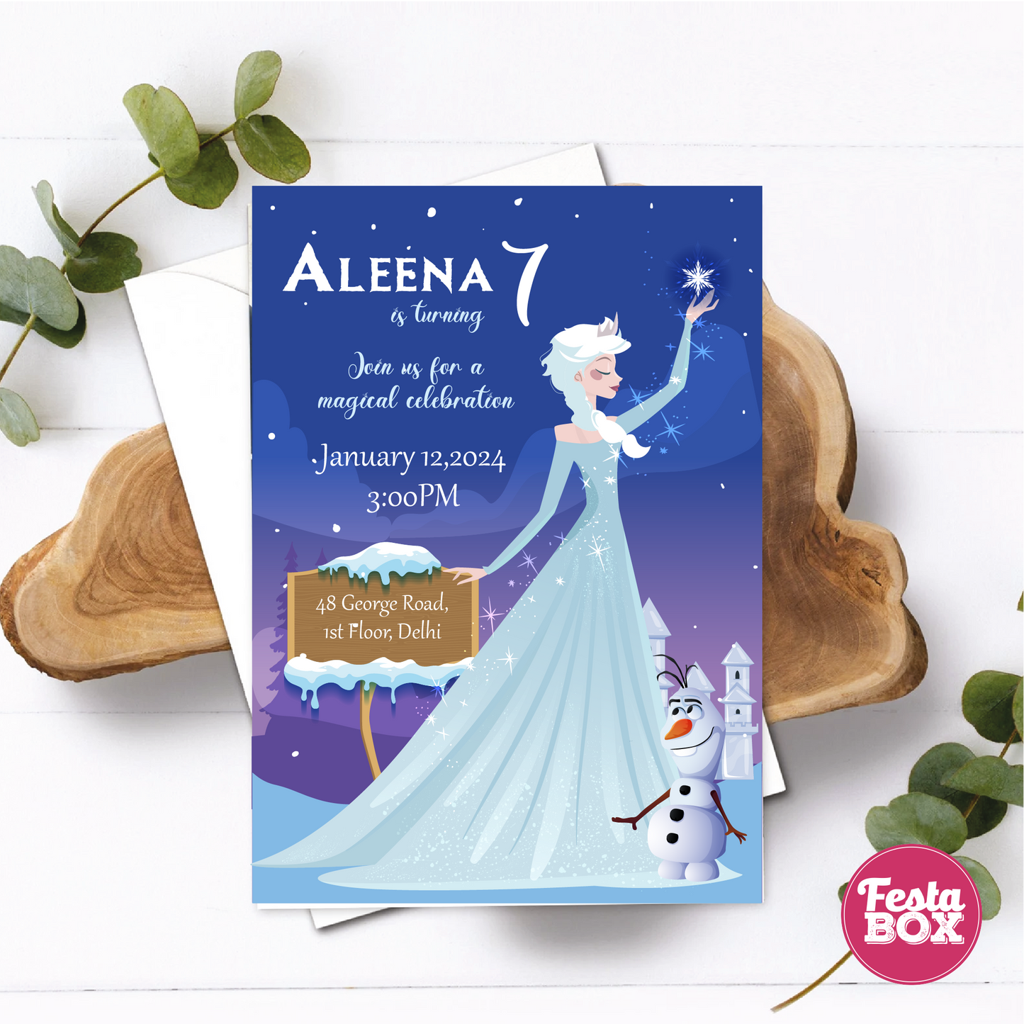 Birthday Party Invitation - Frozen Theme (Set of 6) - Option 1