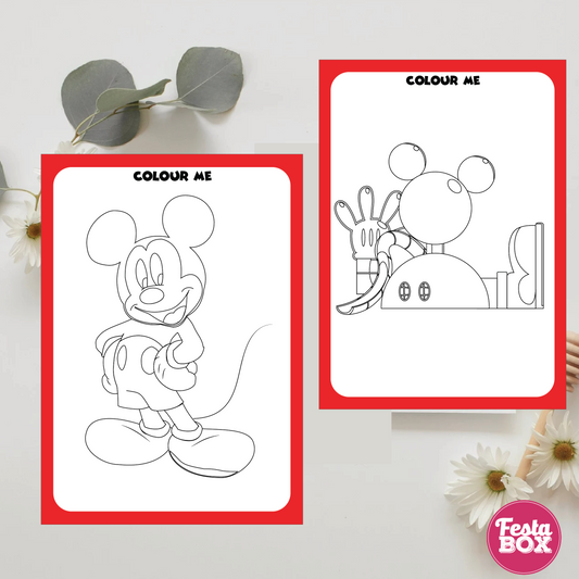 Birthday Game - Colouring Sheet (2 per set) - Mickey Mouse Theme (Set of 6)