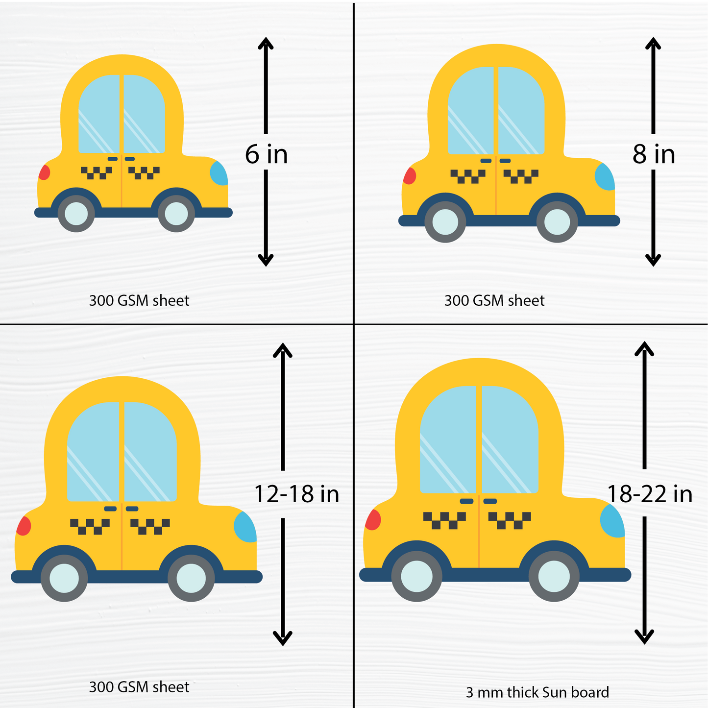 Birthday party cutouts - Transport Theme