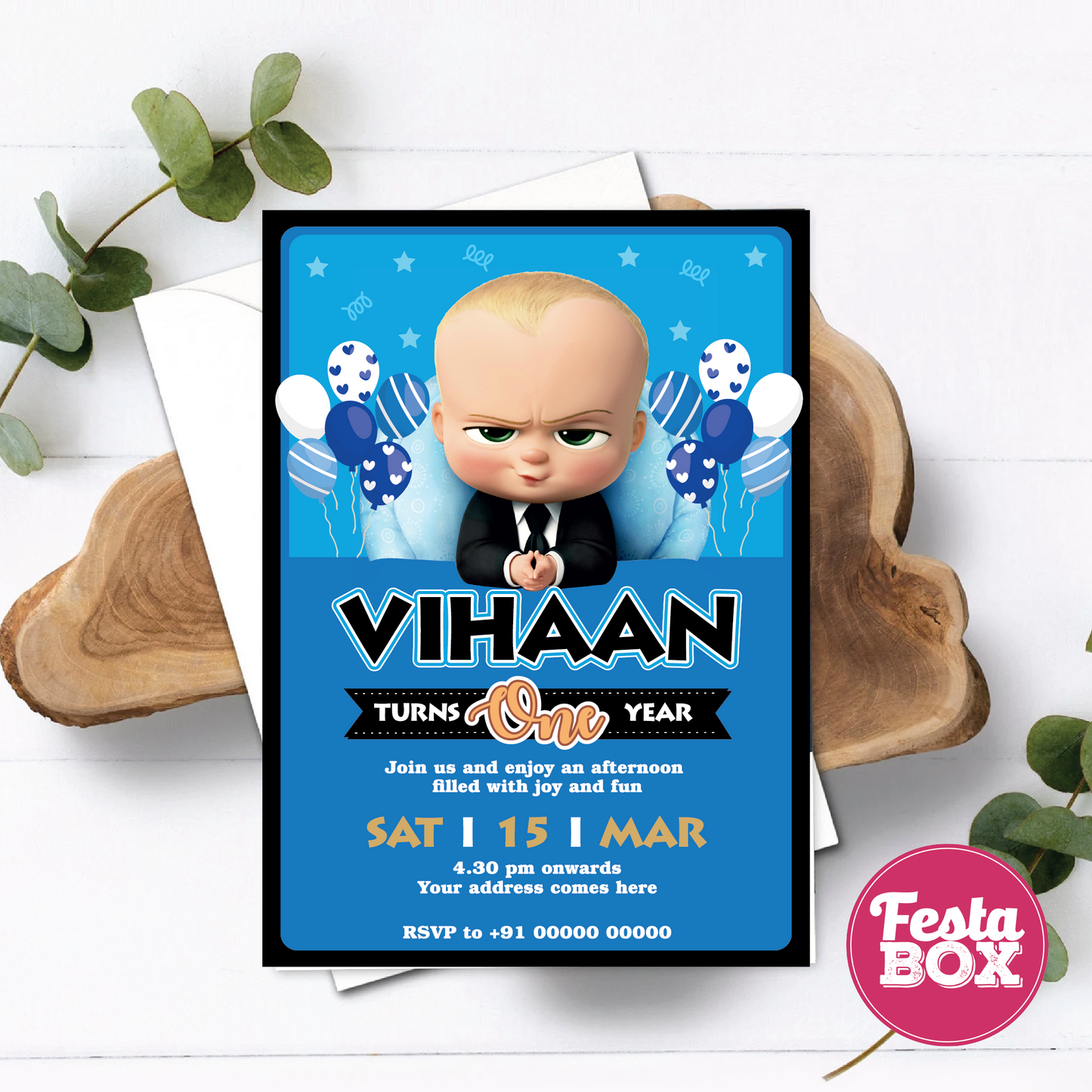 e-Invite for Birthday Party - Boss Baby Theme - Option 2