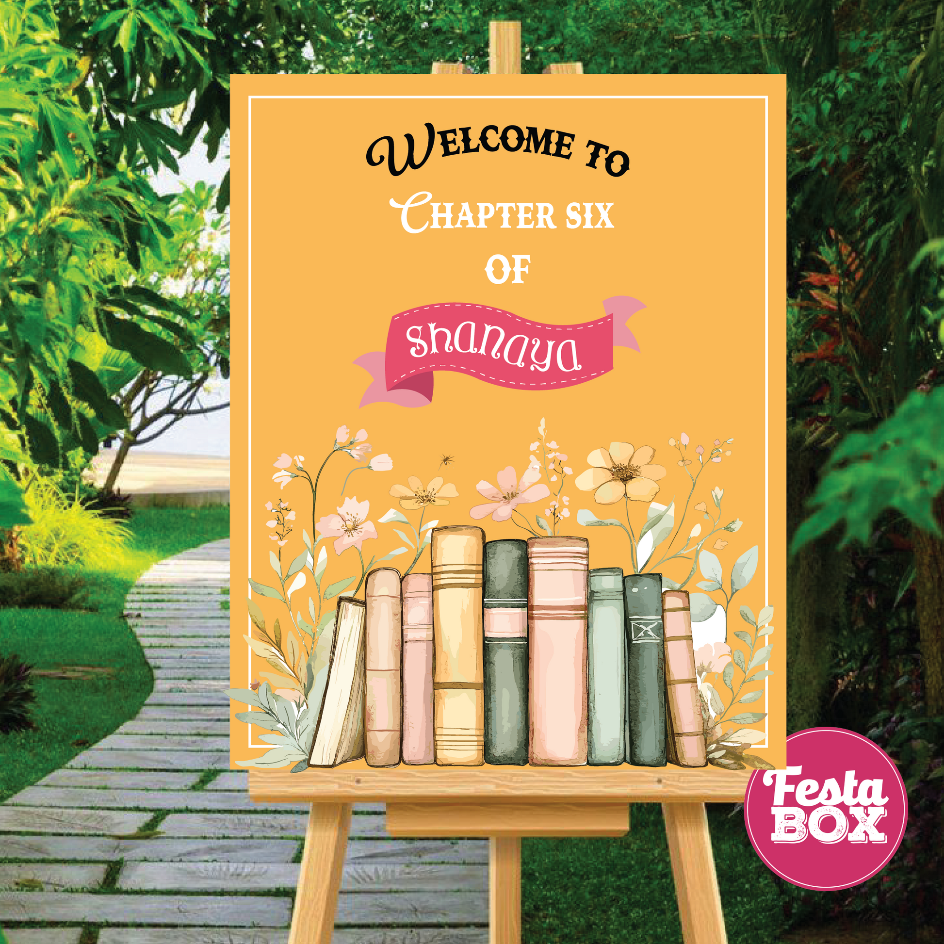 Welcome Sign for Birthday Party Decoration - Book Theme