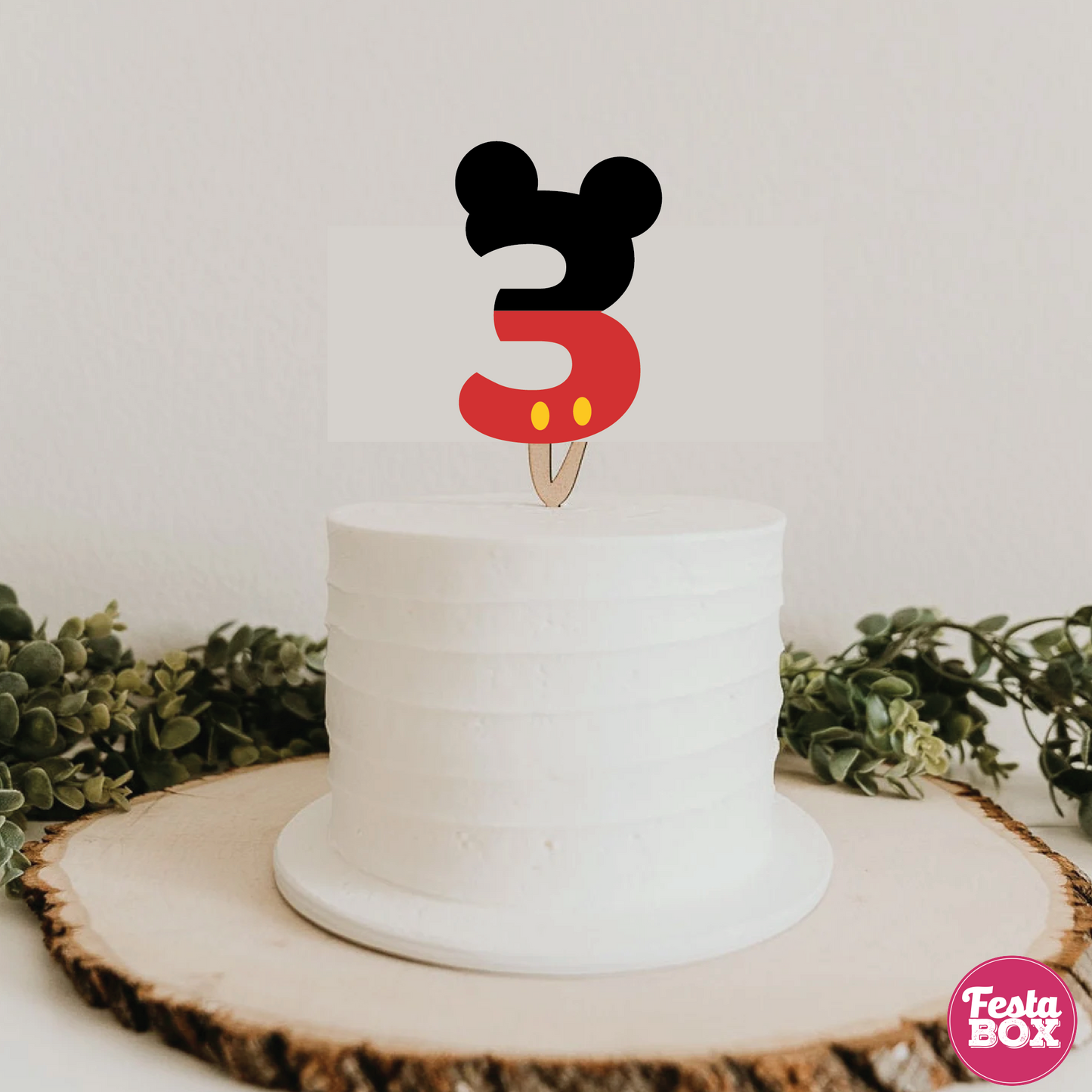 Cake Topper for Birthday Party Decoration - Mickey Mouse Theme - Option 2