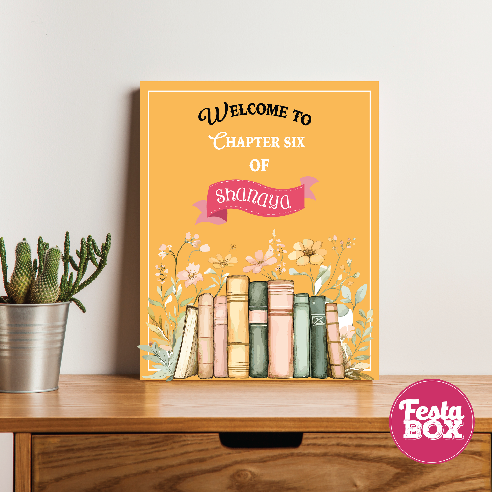 Welcome Sign for Birthday Party Decoration - Book Theme