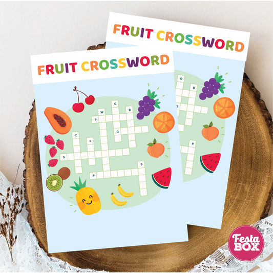 Birthday Game - Crossword - Fruit Theme (Set of 6)