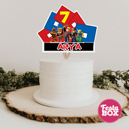 Cake Topper for Birthday Party - Roblox Theme - Option 1 