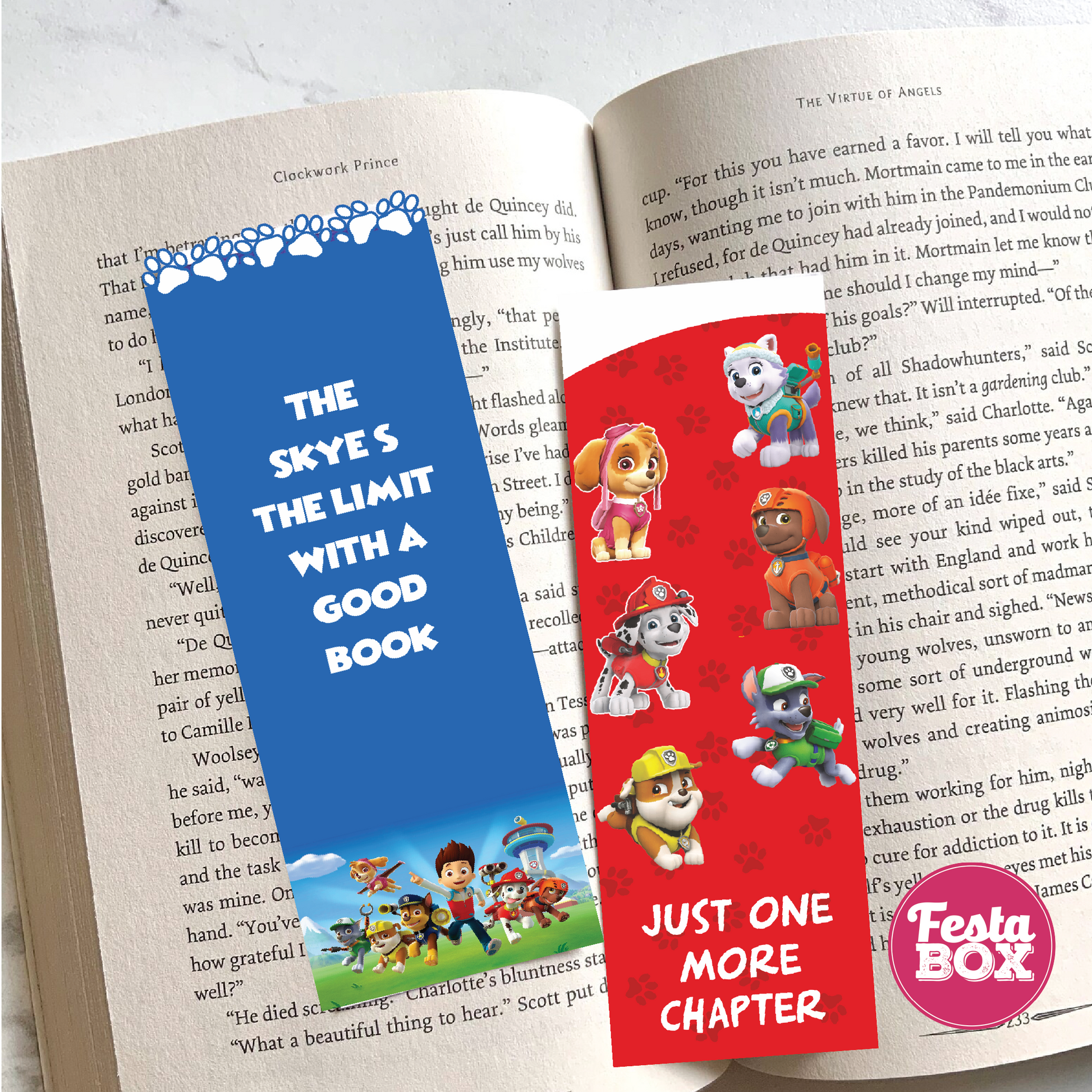 Bookmark – Paw Patrol Birthday Party Theme (Set of 6 pairs)