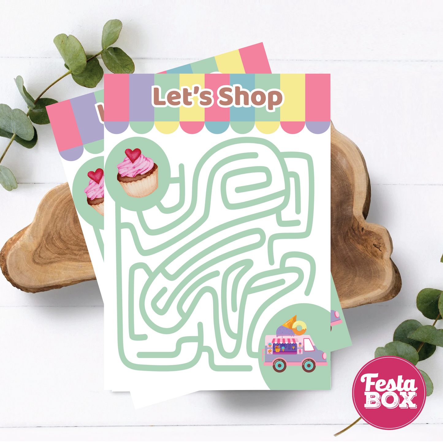 Birthday Game -  maze - Candyland Theme (Set of 6)