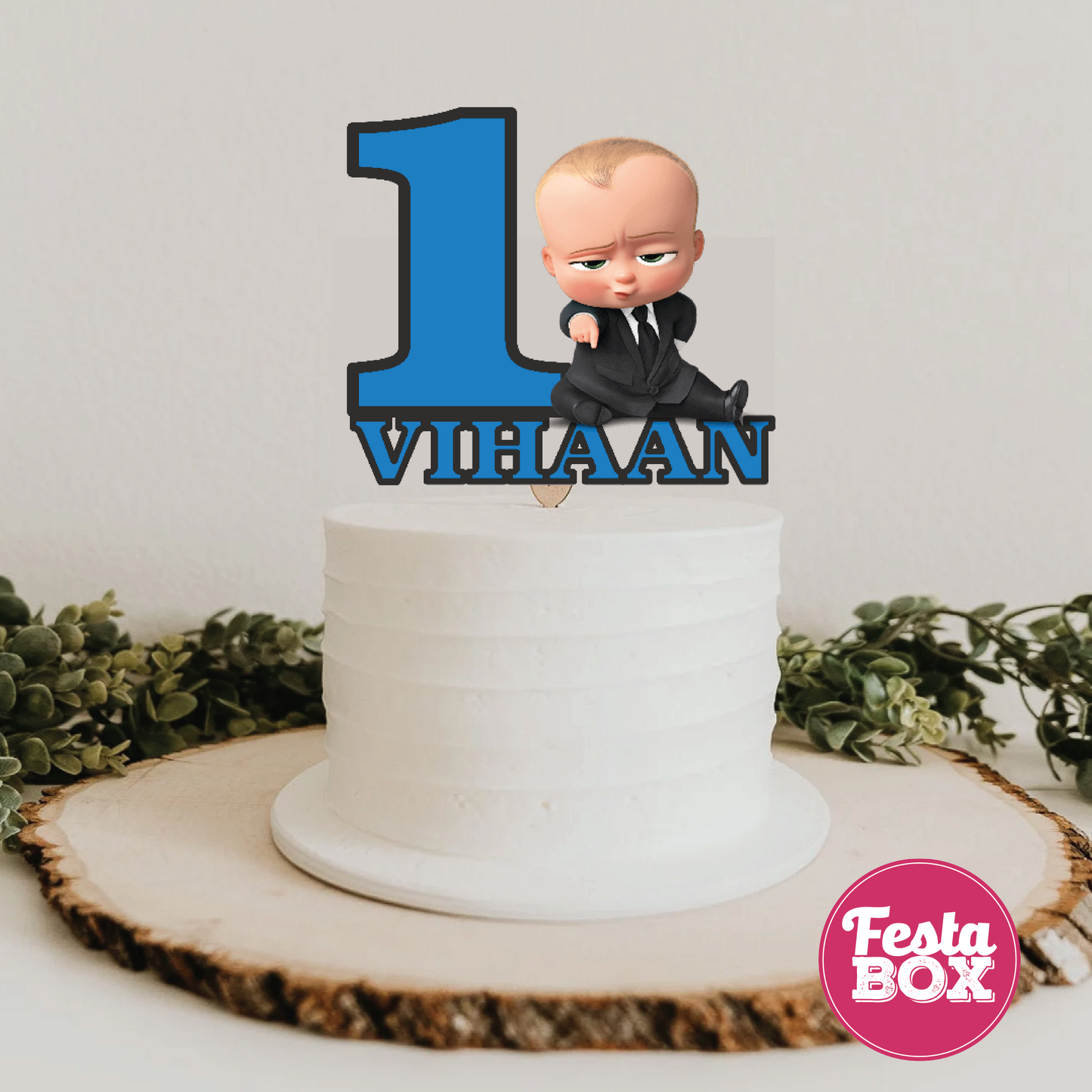 Cake Topper for Birthday Party Decoration - Boss Baby Theme - Option 1