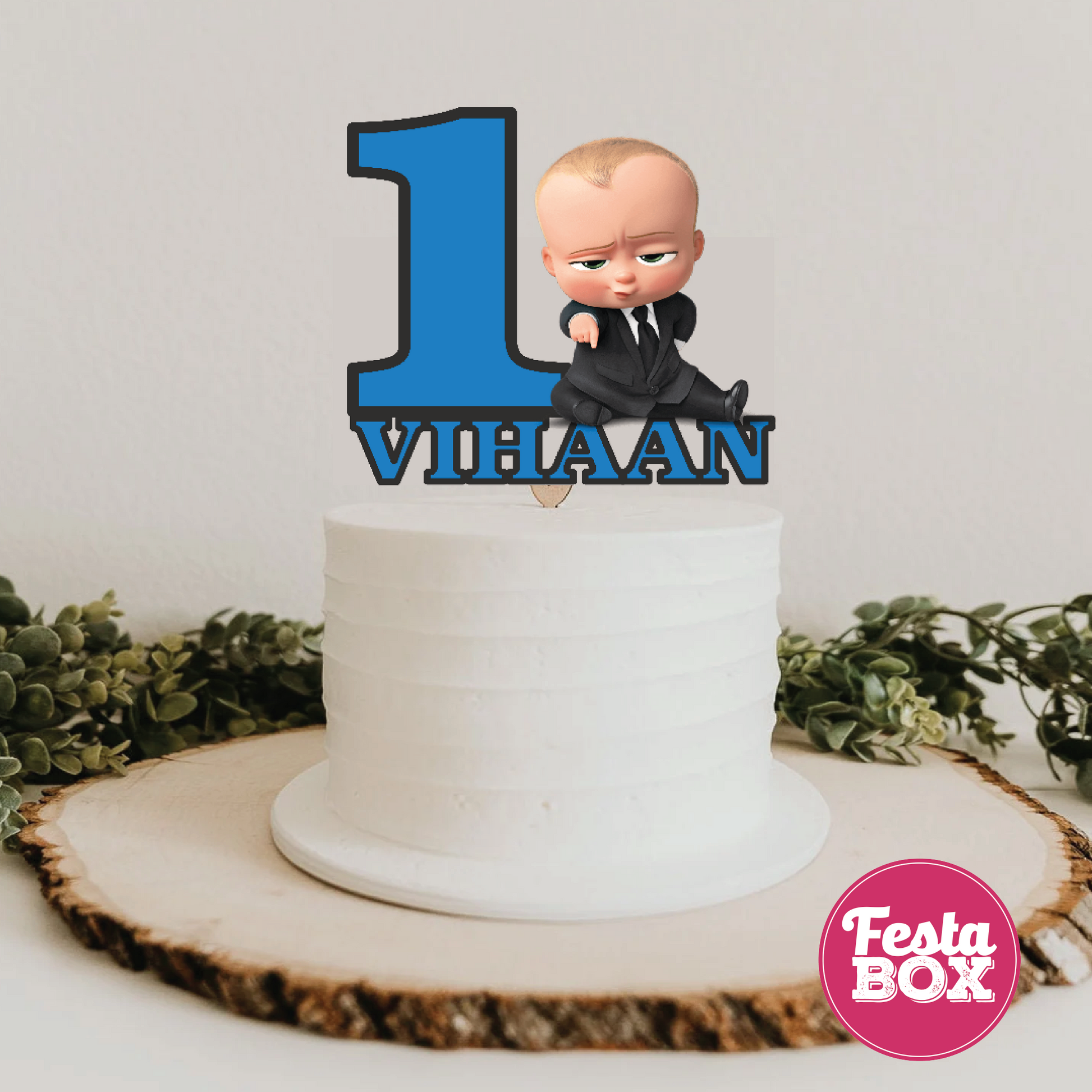 Cake Topper for Birthday Party Decoration - Boss Baby Theme - Option 1