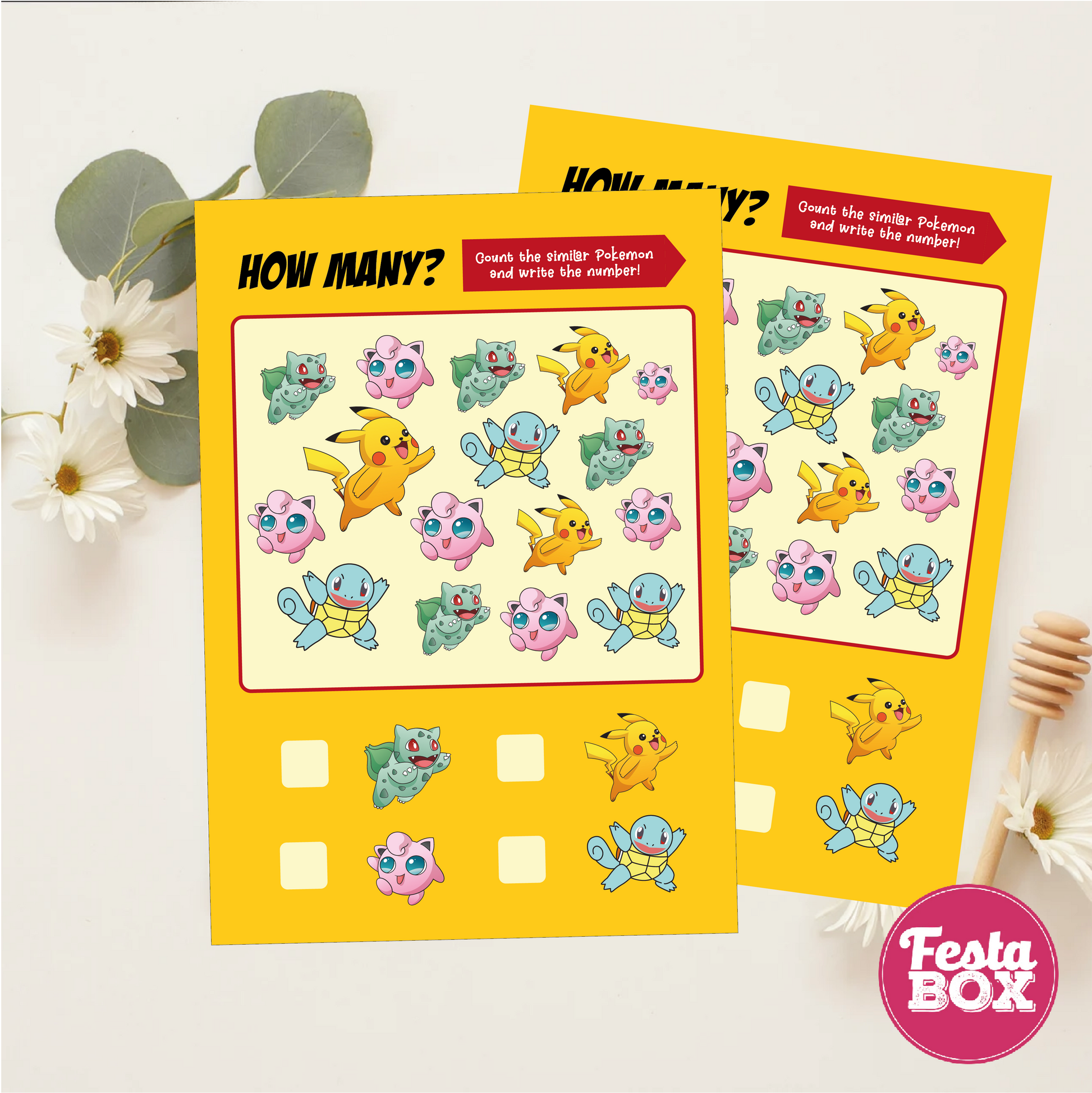 Birthday Game - I Spy - Pokemon Theme (Set of 6)