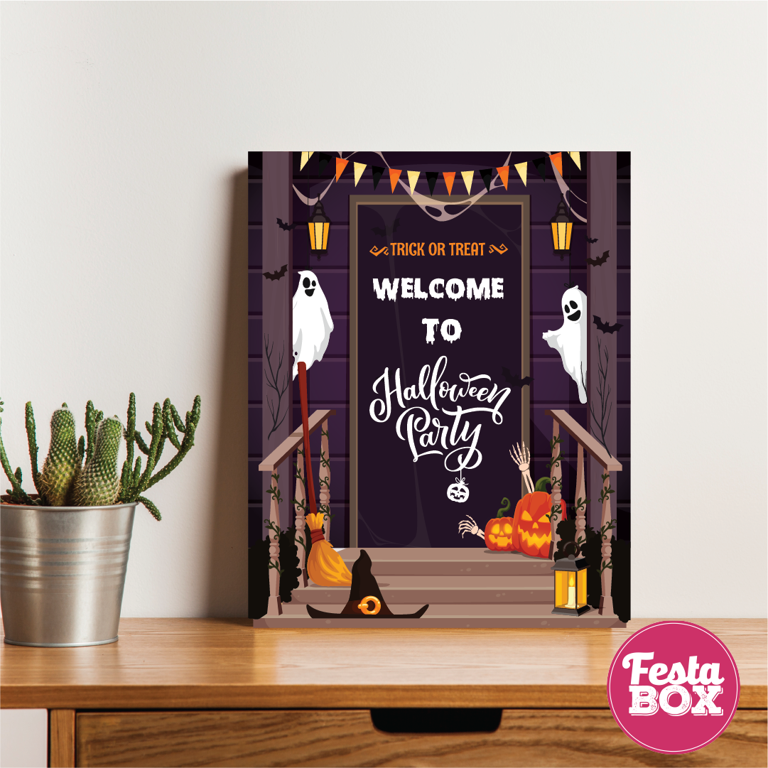 Welcome Sign for Halloween Party - Halloween Theme by Festabox