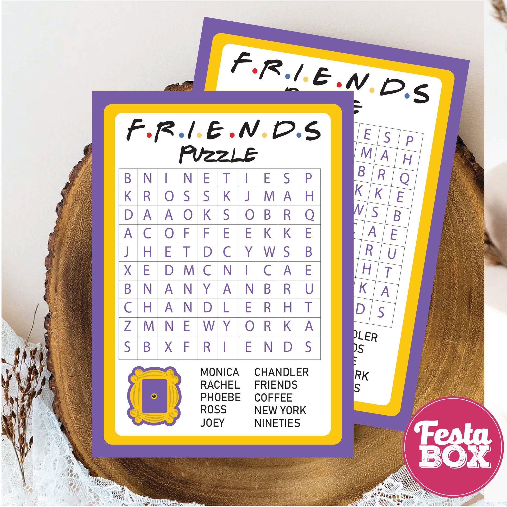 Birthday Game - Friends Puzzle -  Friends Theme (Set of 6)