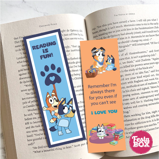 Bookmark – Bluey Birthday Party Theme (Set of 6 pairs)