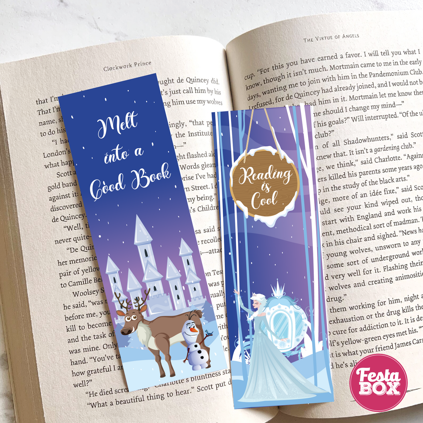 Bookmark – Frozen Birthday Party Theme (Set of 6 pairs) - Option 1