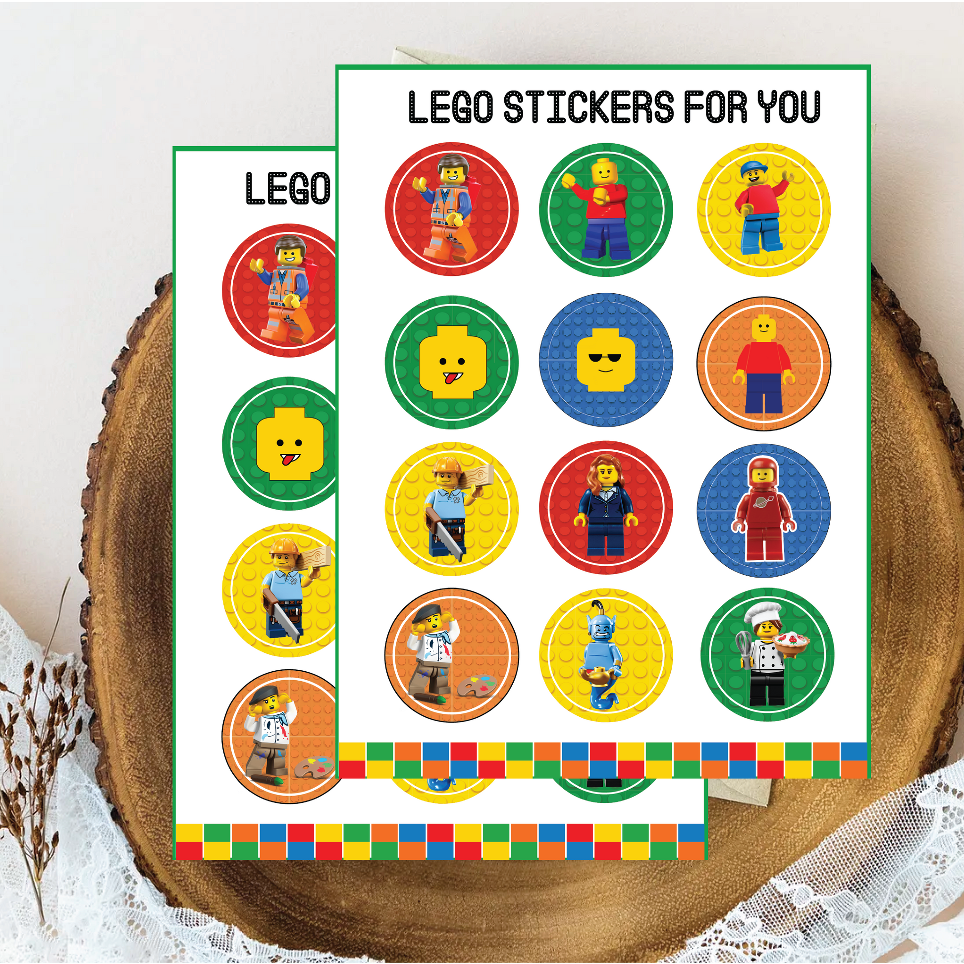 Return gifts - Sticker Sheets - Lego Theme (Set of 6)