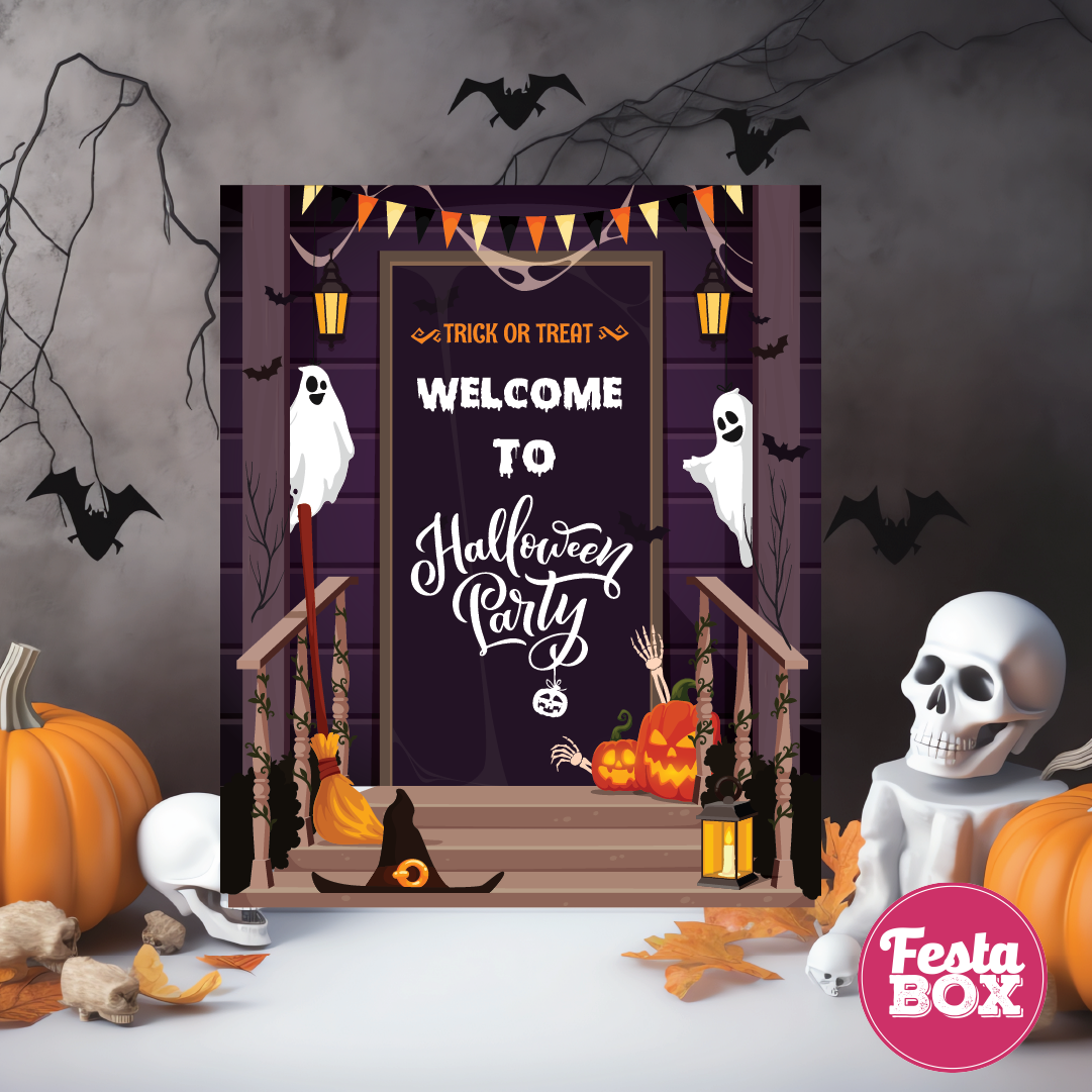 Welcome Sign for Halloween Party - Halloween Theme by Festabox