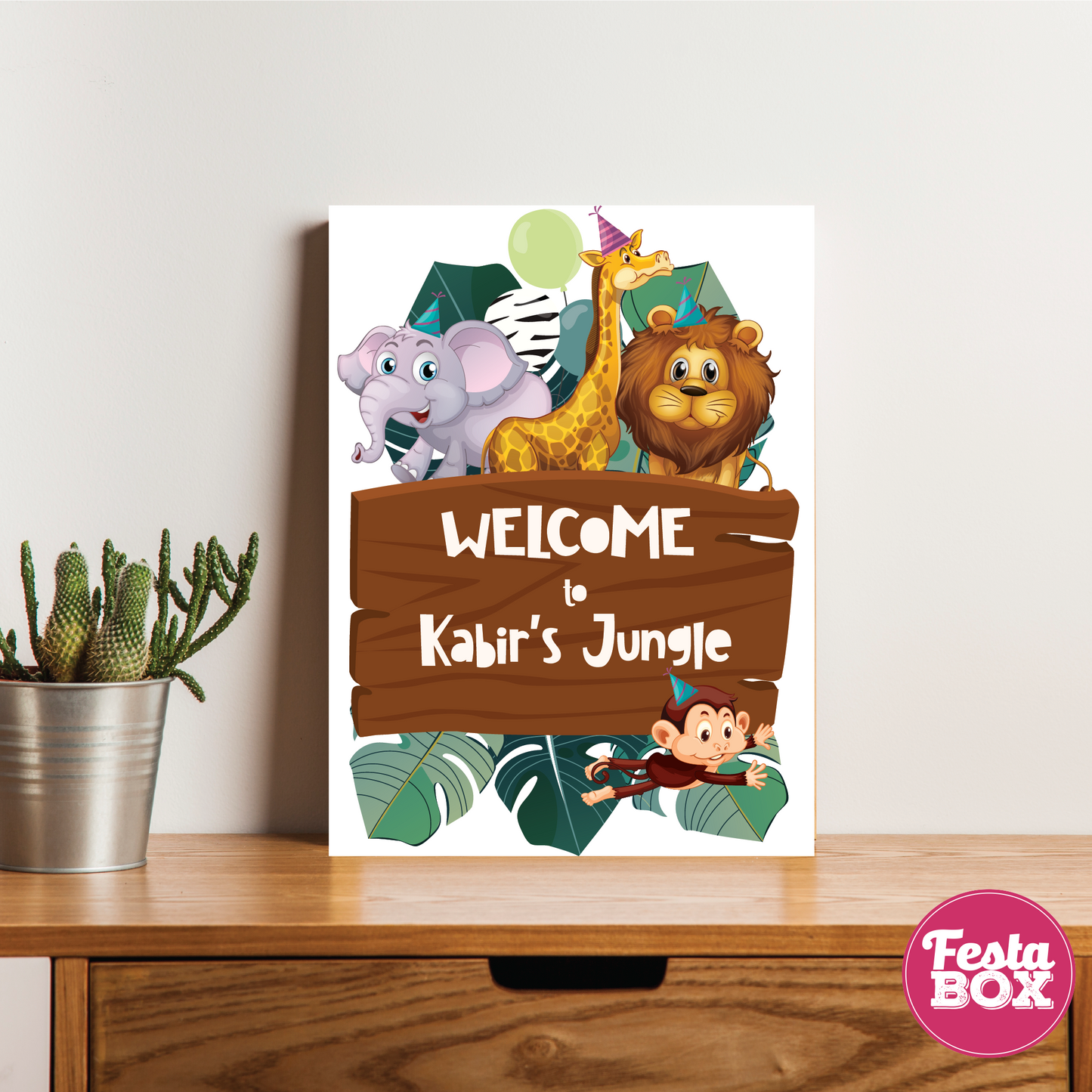 Welcome Sign for Birthday Party Decoration - Jungle Safari Theme