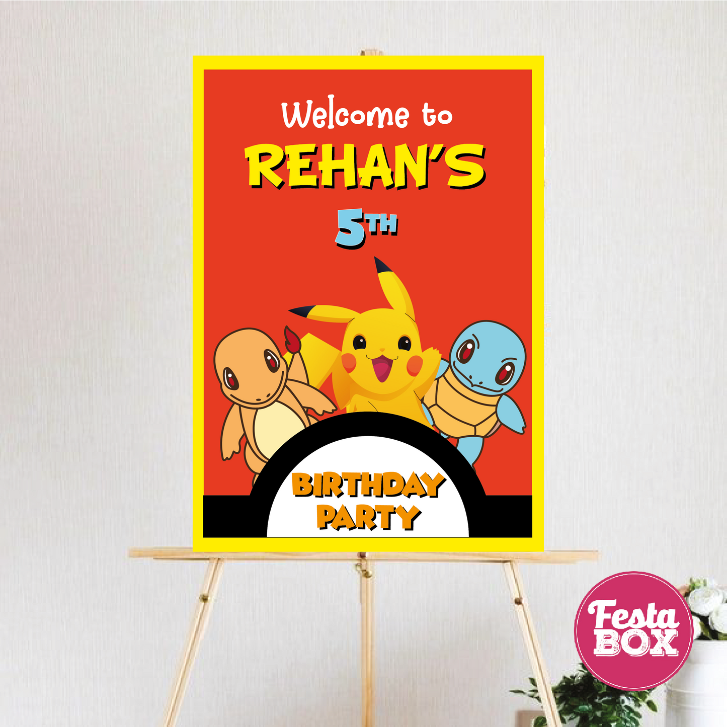 Welcome Sign for Birthday Party Decoration - Pokemon theme