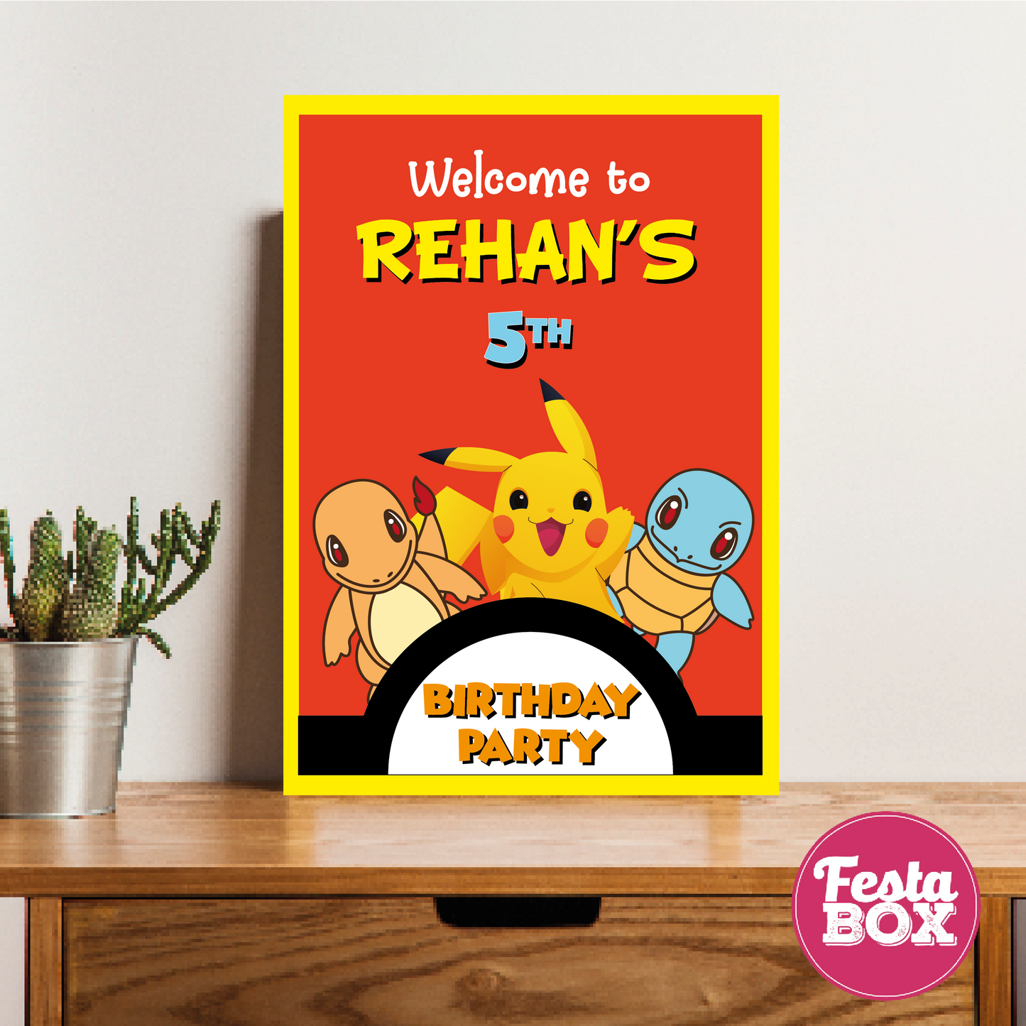 Welcome Sign for Birthday Party Decoration - Pokemon theme