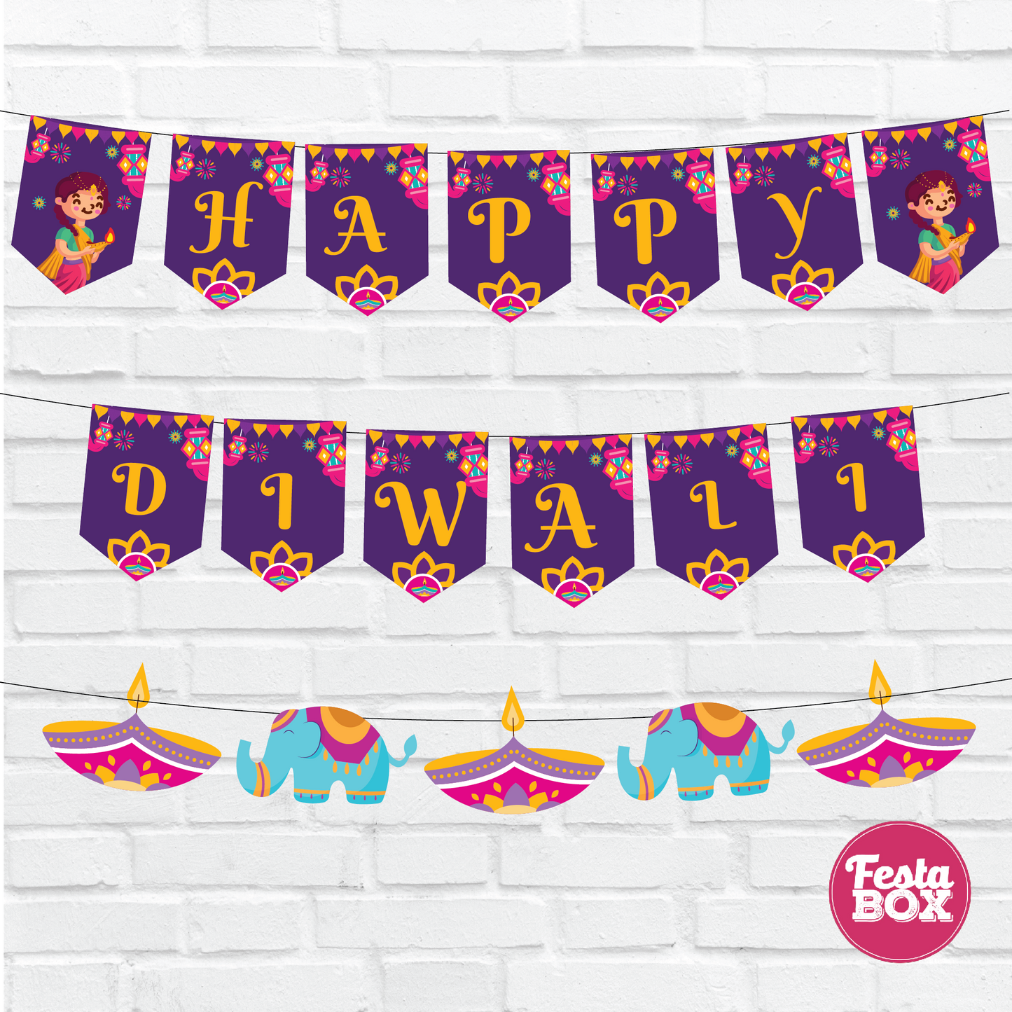 Background Banner for Diwali celebration - Happy Diwali