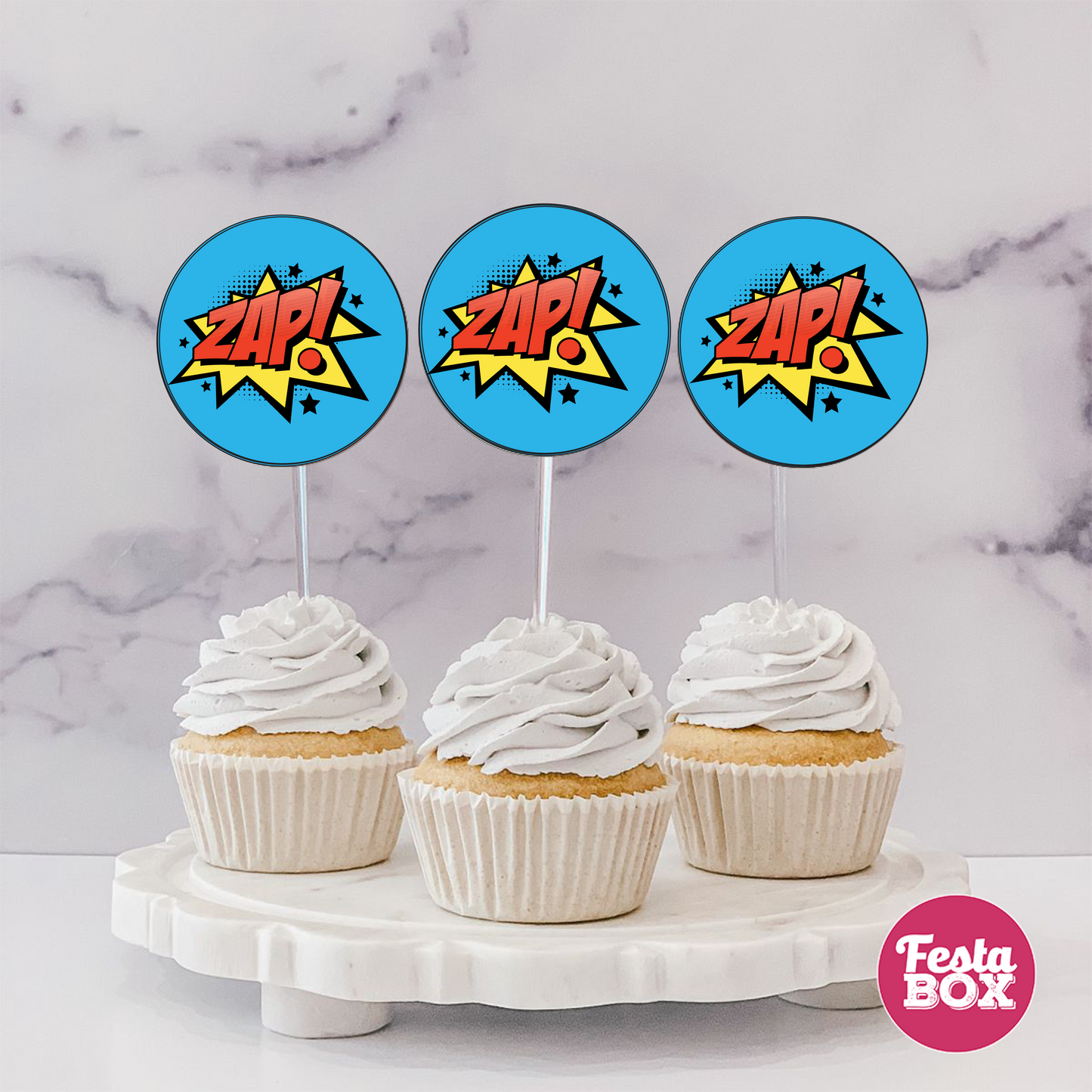 Cupcake Topper - Superhero Theme (Set of 6) - Option 6