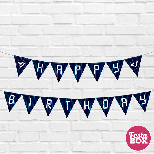 Background Banner for Birthday Party Decoration - Coding Theme Option 2