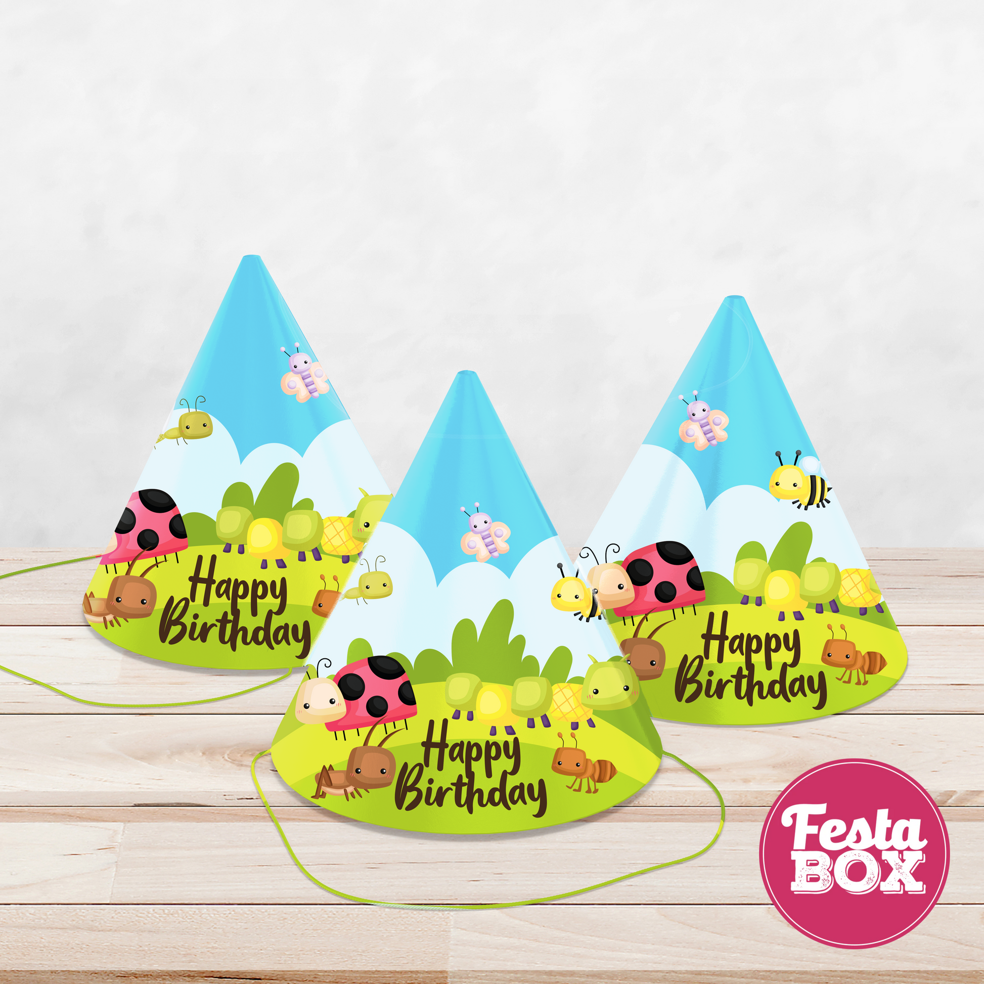 Birthday Party Caps - Bugs Theme (Set of 6) - Option 1