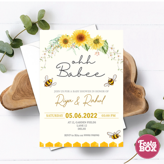 Baby Shower Invitation - Honeybee Collection by Festabox