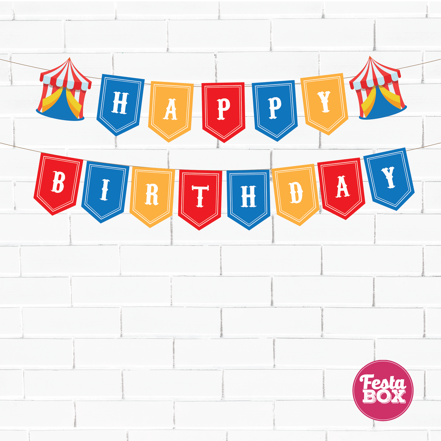 Background Banner for Birthday Party - Carnival Theme by Festabox - Option 1