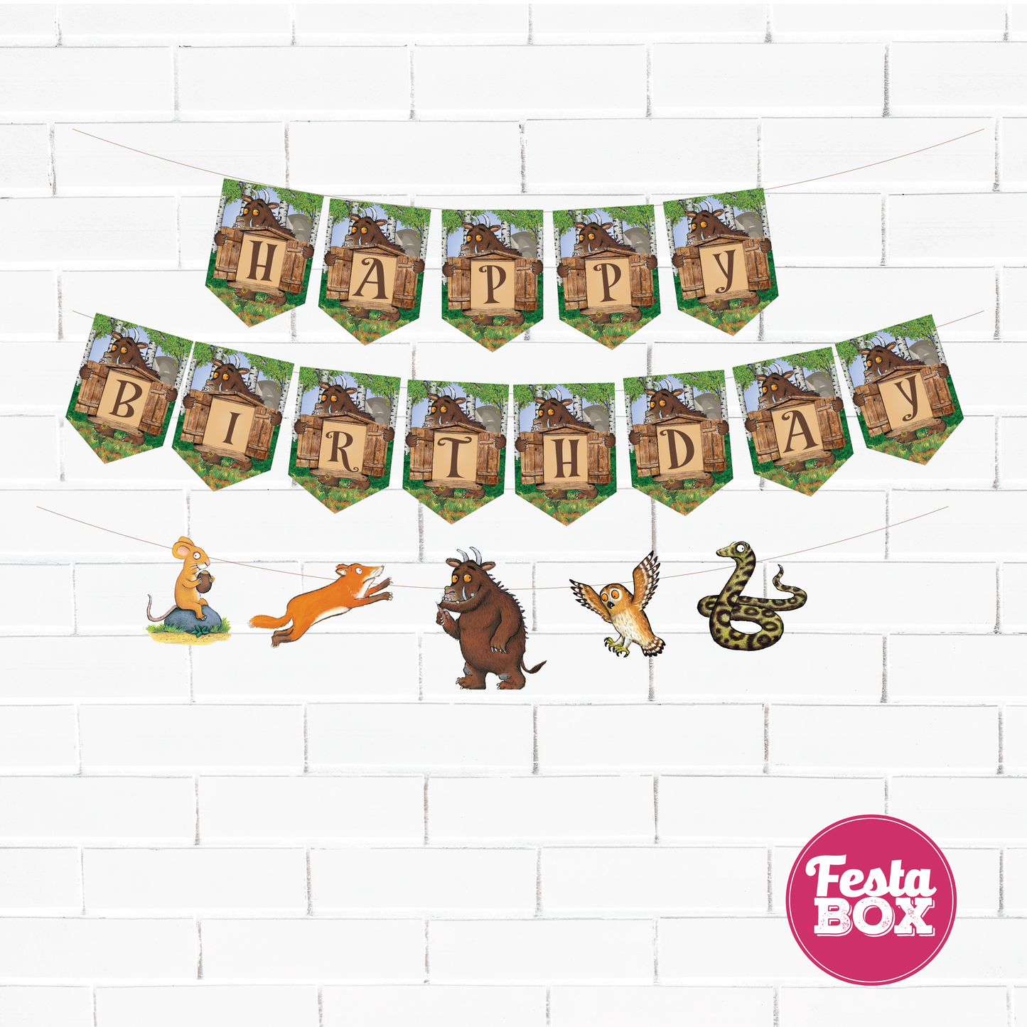 Background Banner for Birthday Party Decoration - Gruffalo Theme - Option 2