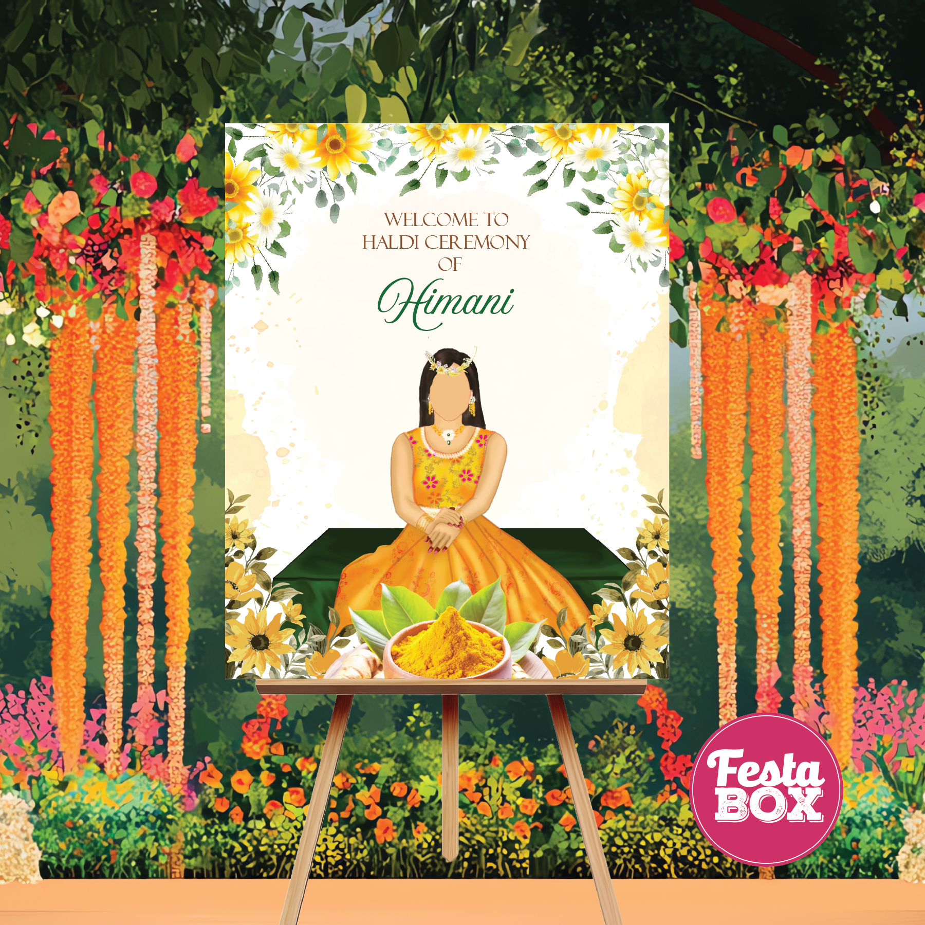 Haldi welcome board design 1