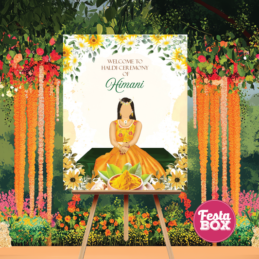 Haldi welcome board design 1