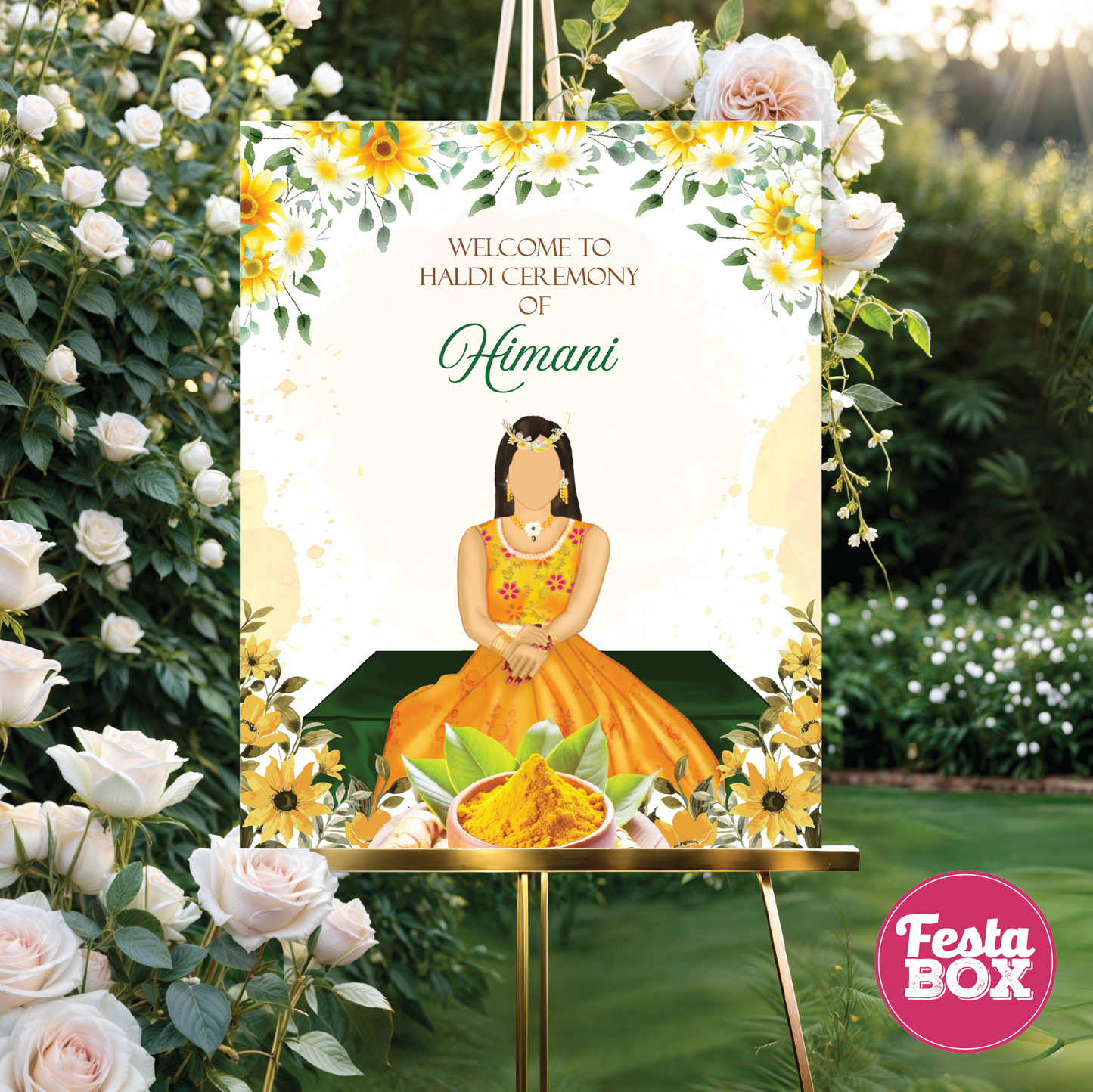 Haldi ceremony welcome board design 1