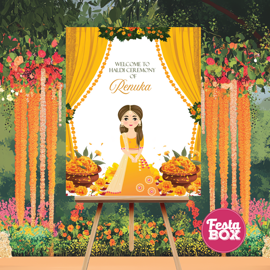 Haldi welcome board design 2