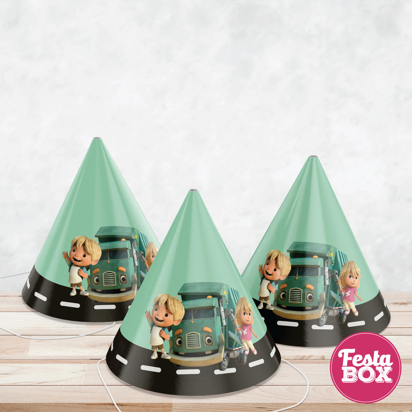 Birthday Celebration Caps - Trash truck Theme (Set of 6) 