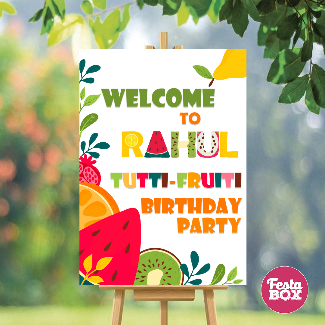 Welcome Sign for Birthday Party Decoration - Fruit Theme - Option 2