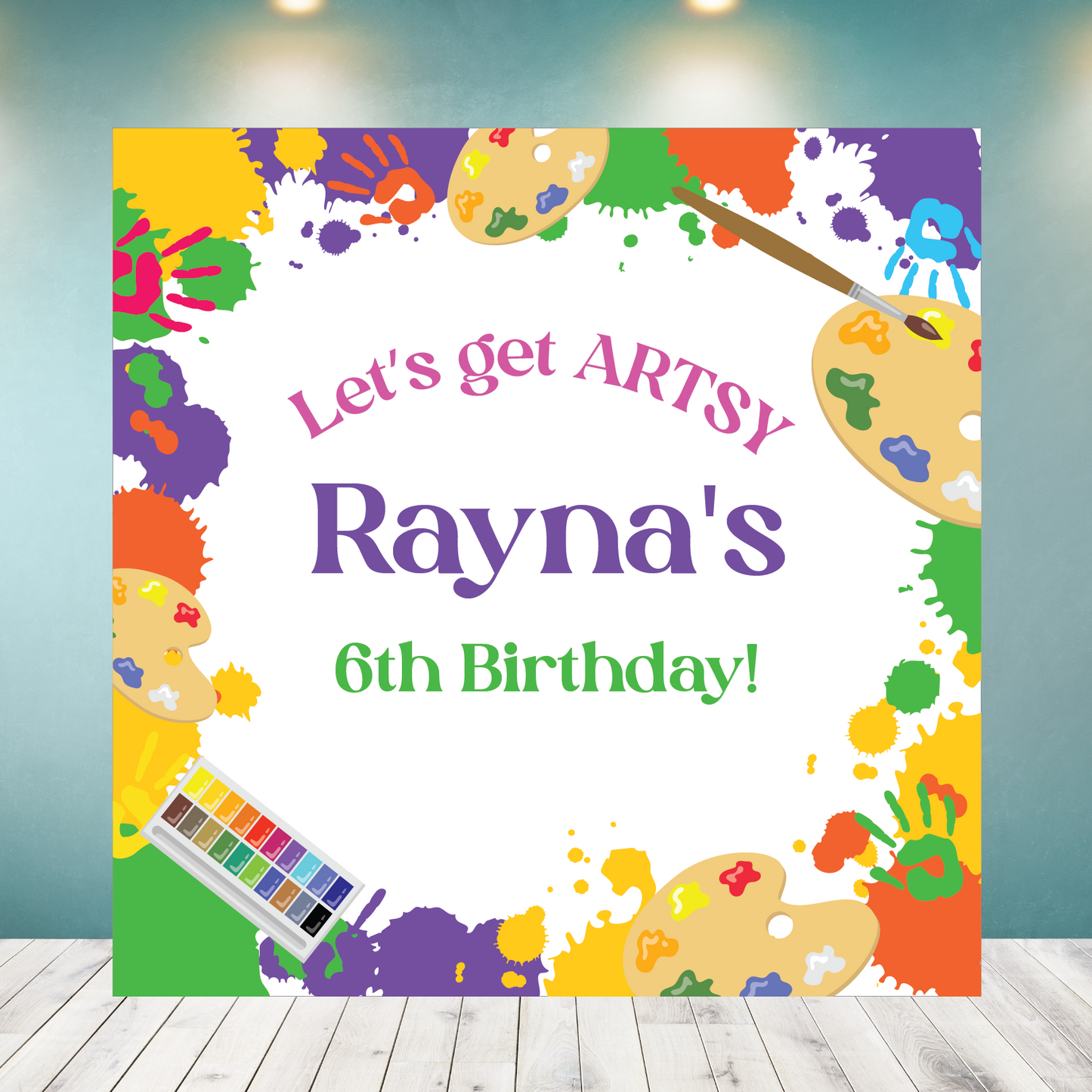 Art theme birthday Backdrop - option 2